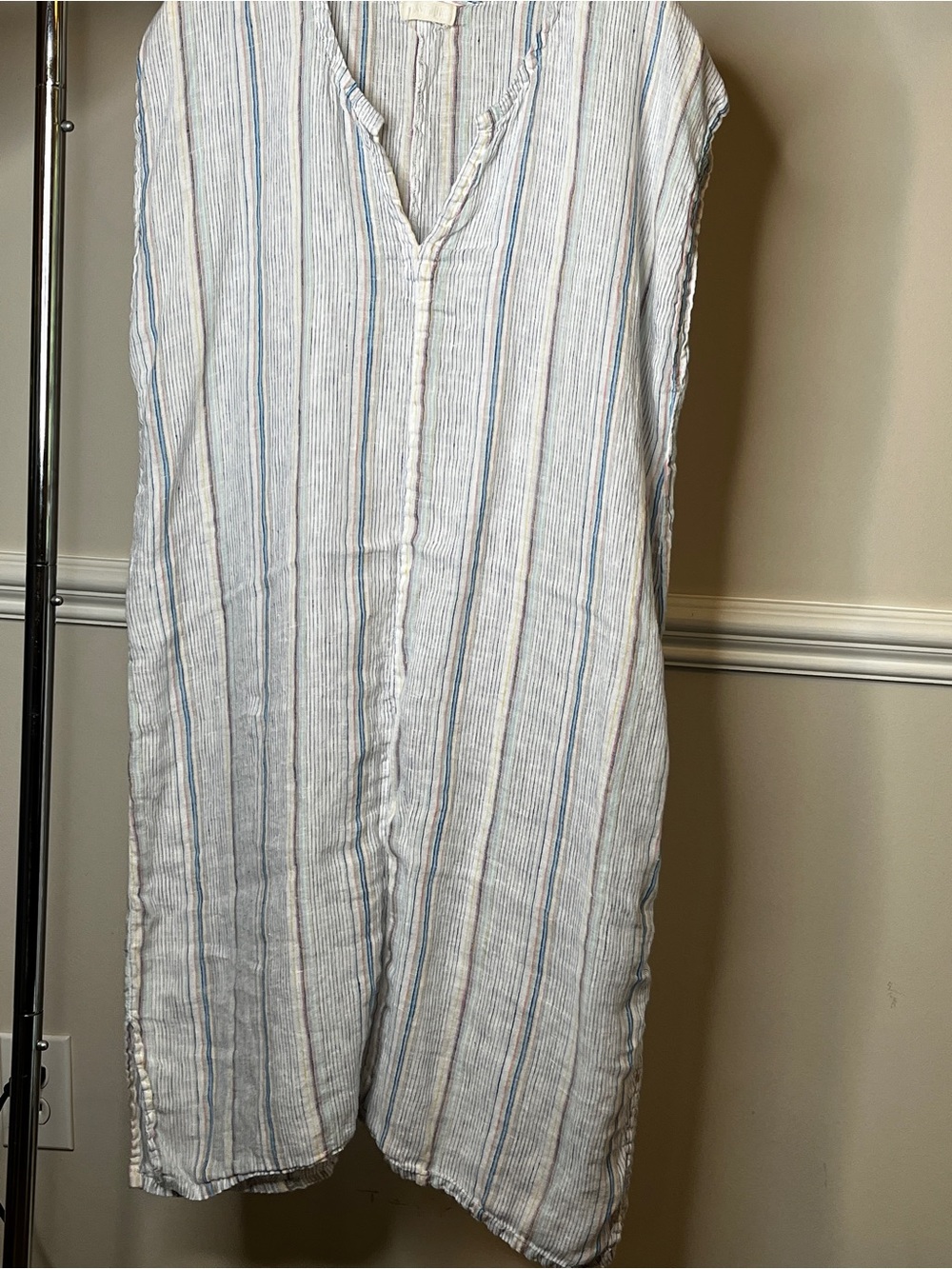 CP Shades Specialty Textile Linen simple dress with Stripes